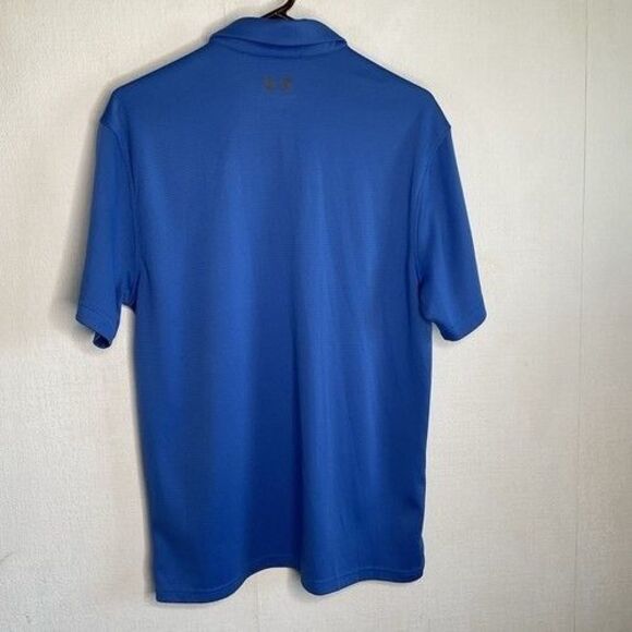Under Armour Loose Heat Gear Tech Short Sleeve Polo Shirt Men Size Large Blue - Picture 4 of 9